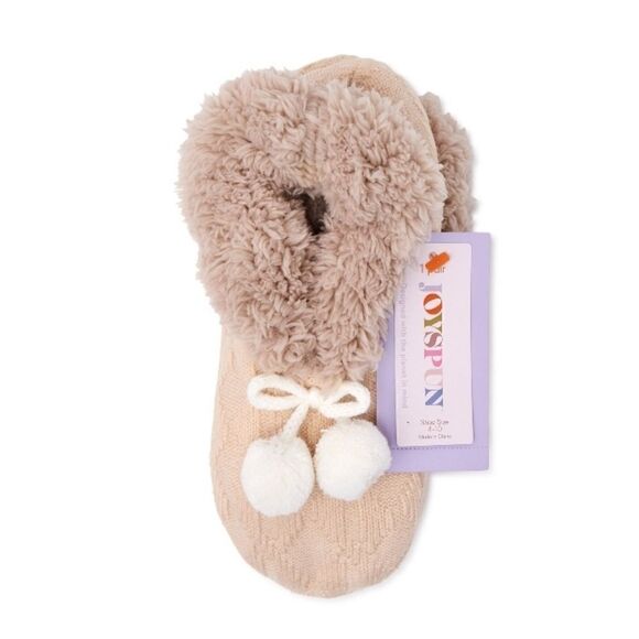 Women's Knit Fuzzy Faux Fur Printed Slipper Socks 2-Pack Shoe Size 4-10 - Picture 6 of 6